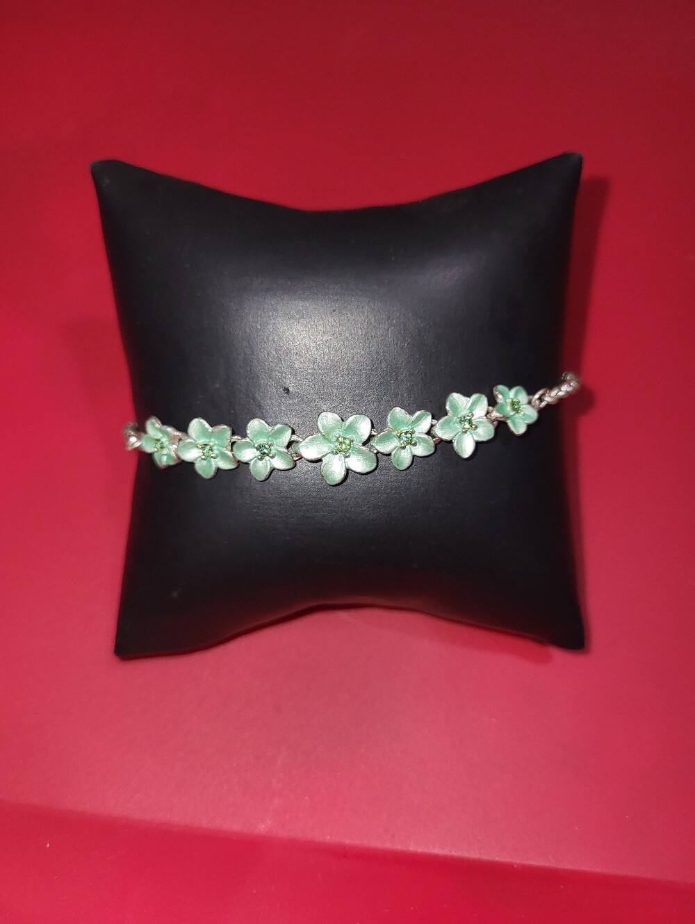 Delicate Mint Floral Bracelet - Women Jewelry